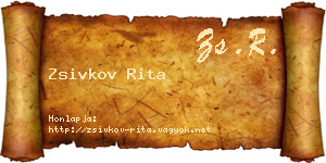 Zsivkov Rita névjegykártya